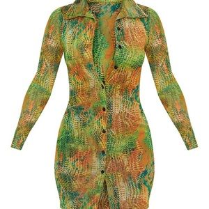 multi colored buttoned up dress.